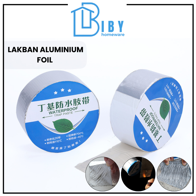 BIBY Lakban Aluminium Foil Isolasi Atap Genteng Asbes Seng Waterproof Anti Bocor