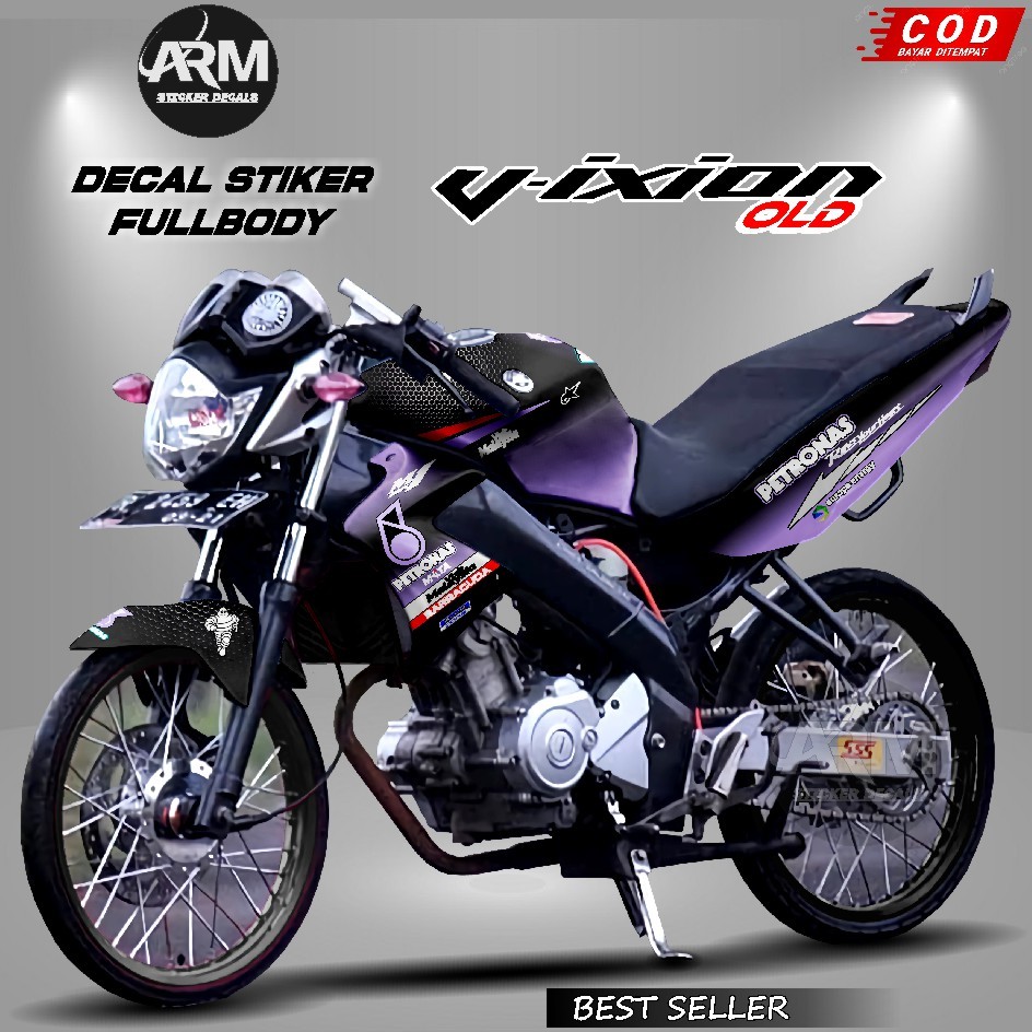 (BEST SELLER) Decal Vixion Old Fullbody Stiker Vixion Lama Variasi Petronas Gradasi Hitam