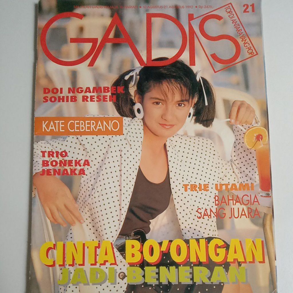 Majalah Gadis Tahun 1992 Cover Aimee Juliette (Gadis Sampul Favorit'92)