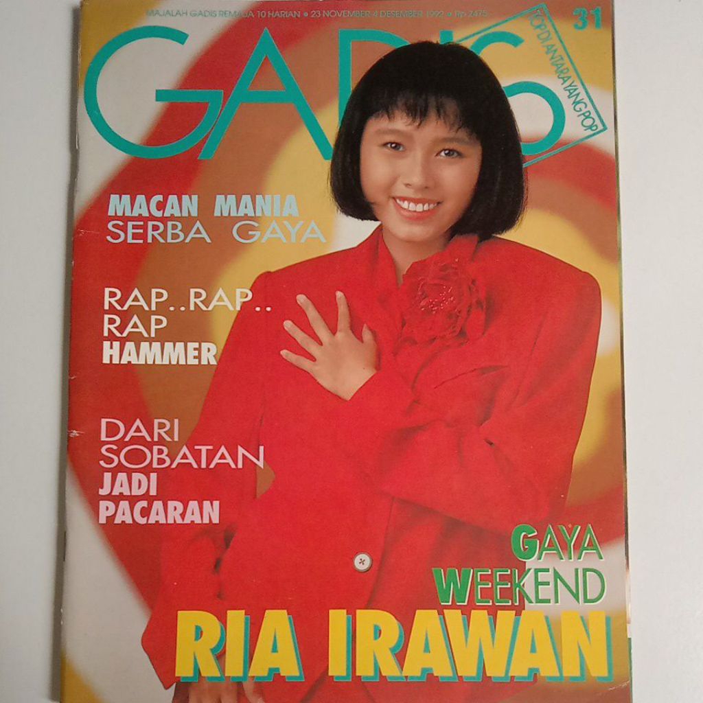 Majalah Gadis Tahun 1992 Cover Bendoro Raden Ajeng Aminah Radiastuti (Finalis Gadsam'92)