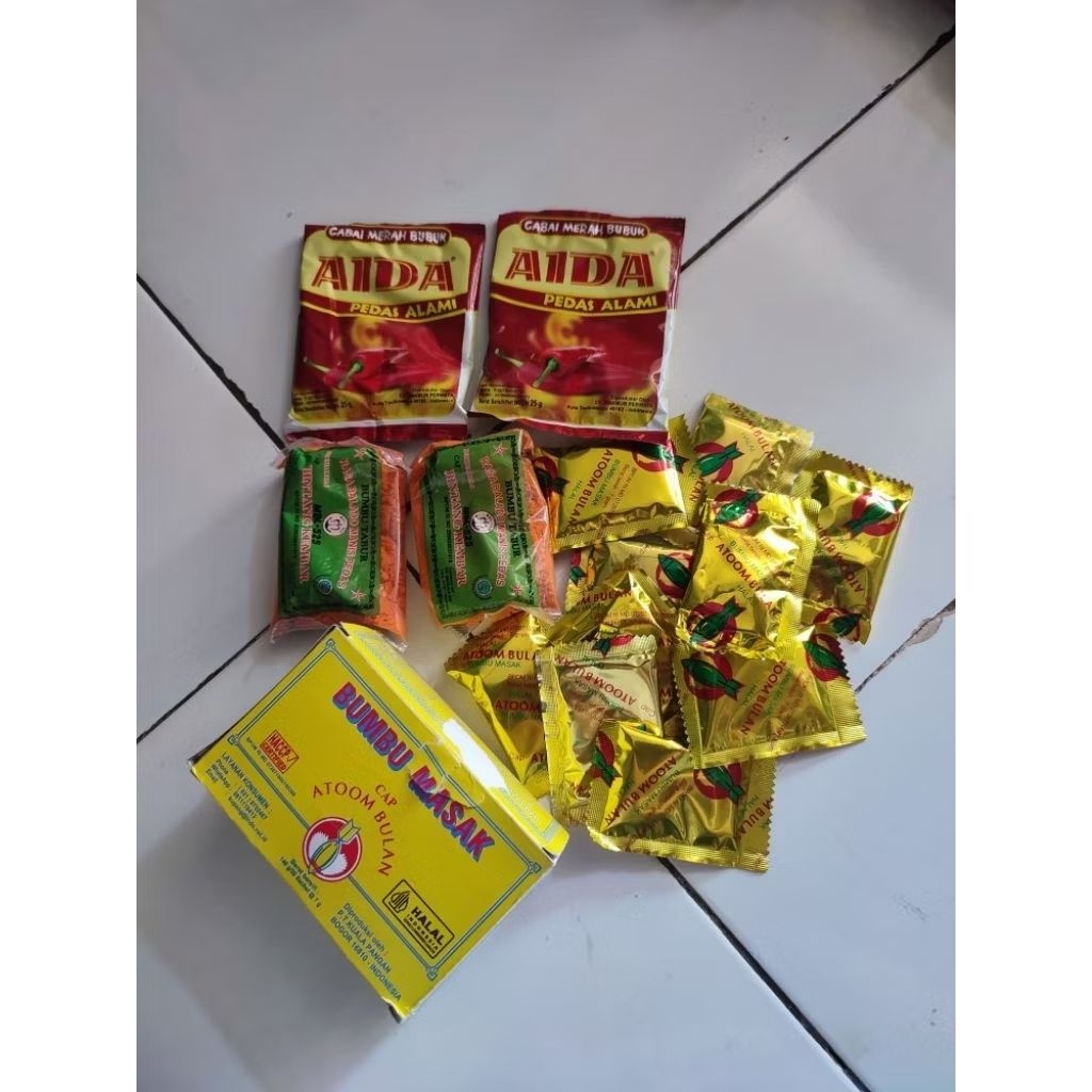 paket HEMAT bumbu atom bulan,balado, bubuk cabe aida