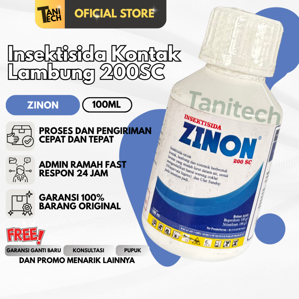 Insektisida ZINON 200SC 100ml Racun Kontak & Lambung Hama Keras
