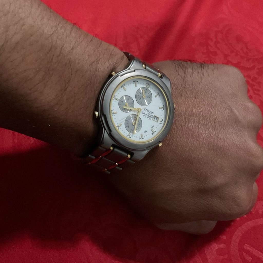 Jam tangan Citizen Titanium Chronograph WR 100 Original Watches