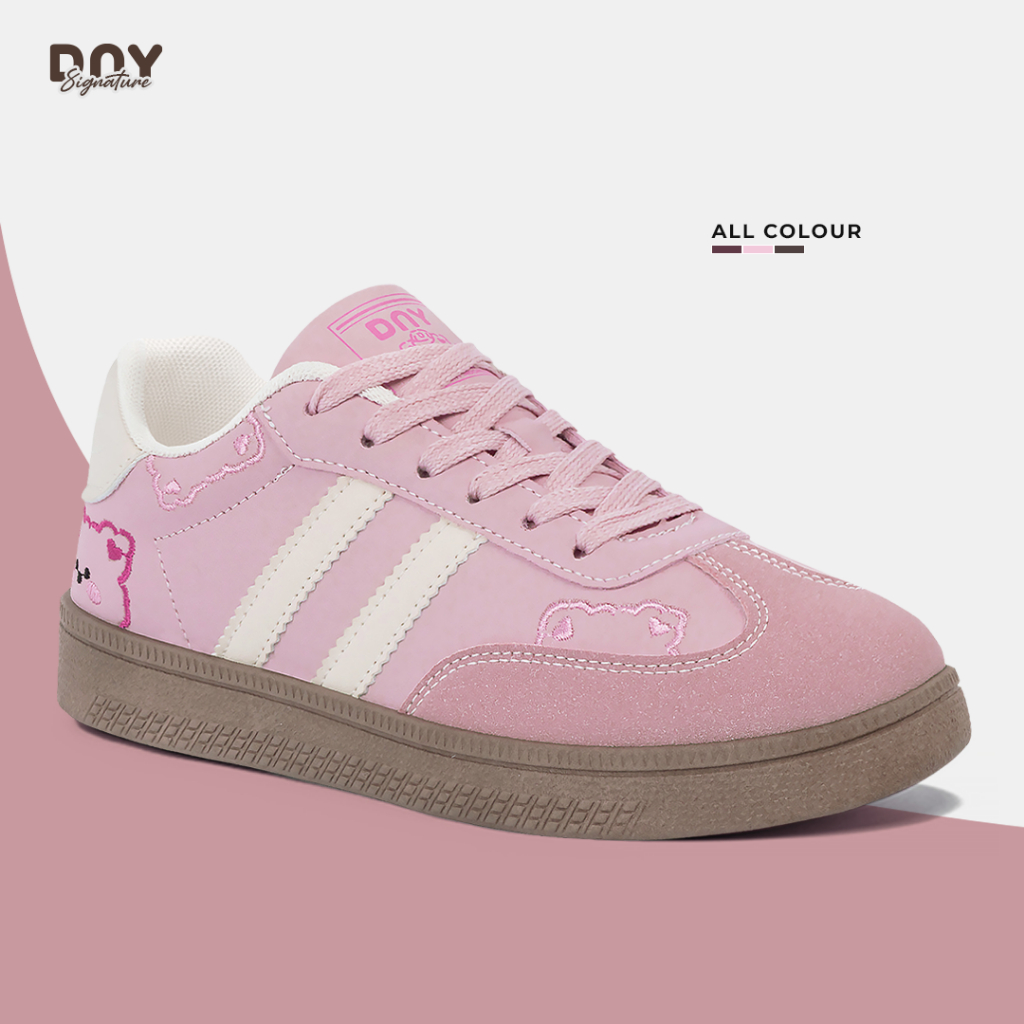 Sneakers DNY Signature Sepatu Kets Wanita Import Korean Style Model Kekinian Sepatu Sport Wanita Sep