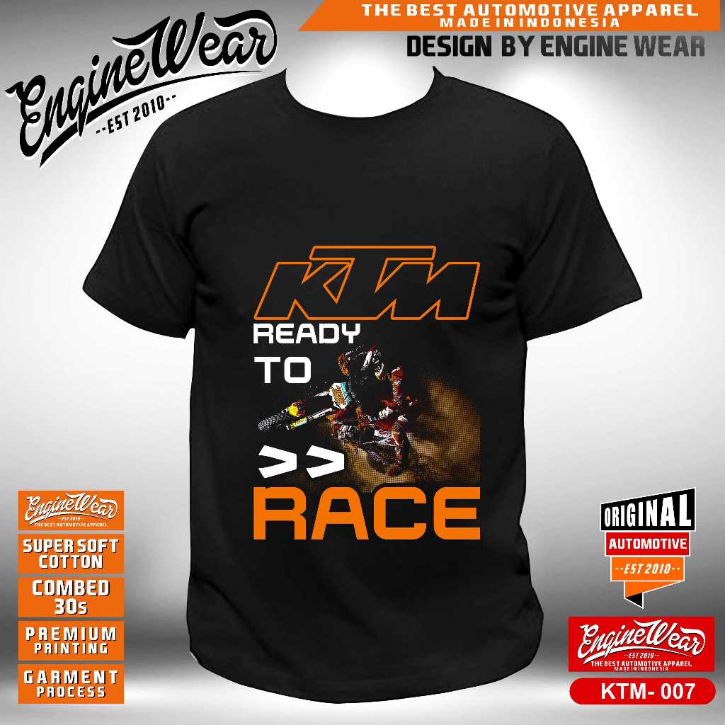 Kaos KTM racing T-shirt  motor cross baju motocross adventure racing kaos otomotif motor trail traba
