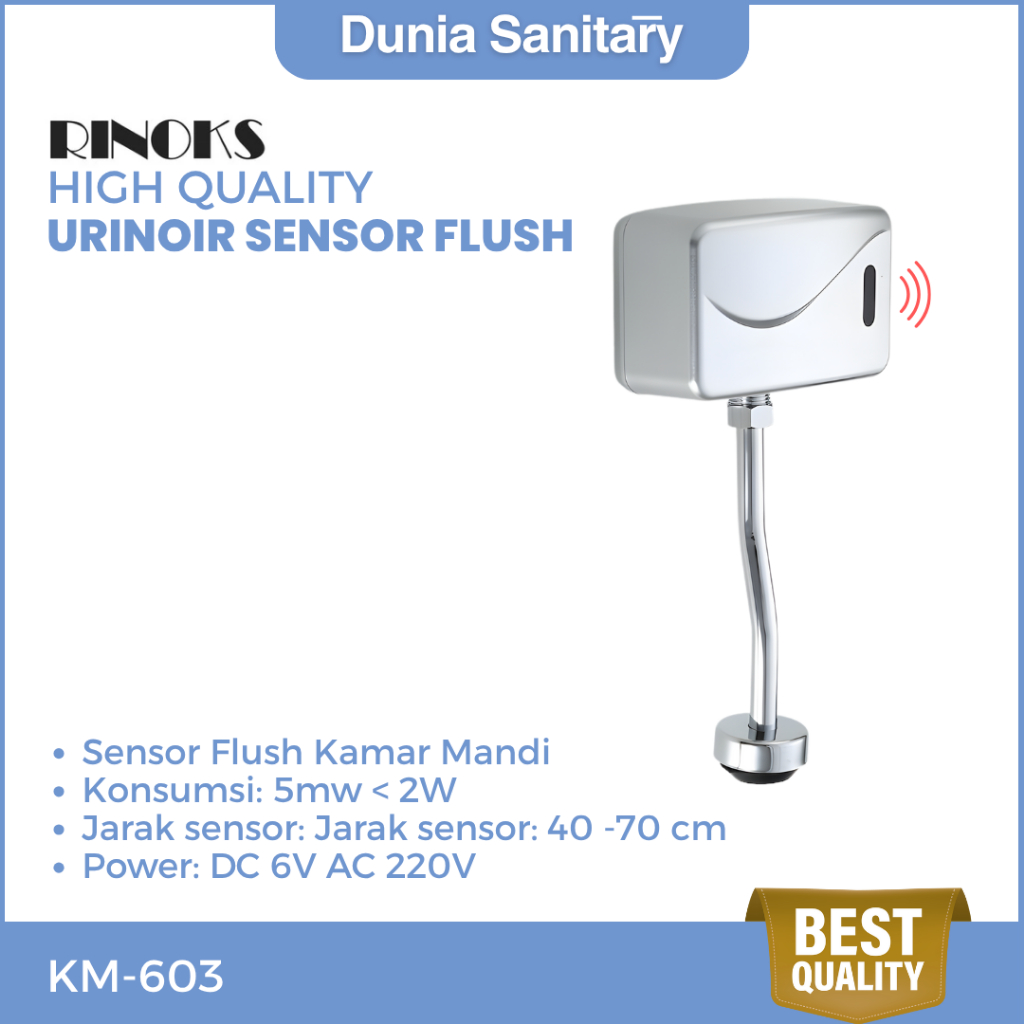 RINOKS Urinoir sensor flush WC otomatis bilas sensor gerak infra merah LED KM-603 DC American
