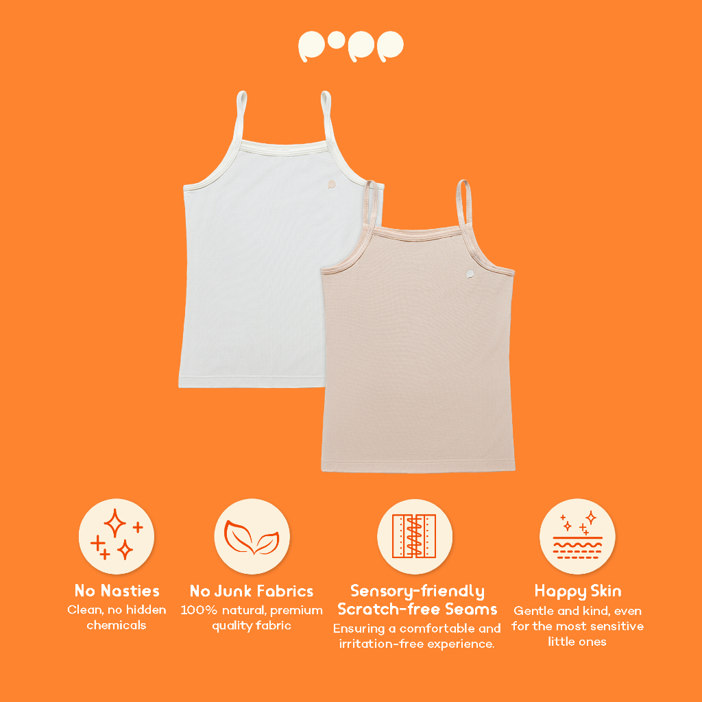 Popp - Girl Camisole Set of 2 Pcs, Anak Perempuan Lenzing Modal PureSoft