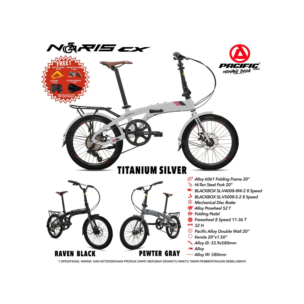 Sepeda Lipat 20 Inch Pacific Noris CX Frame Alloy By Pacific