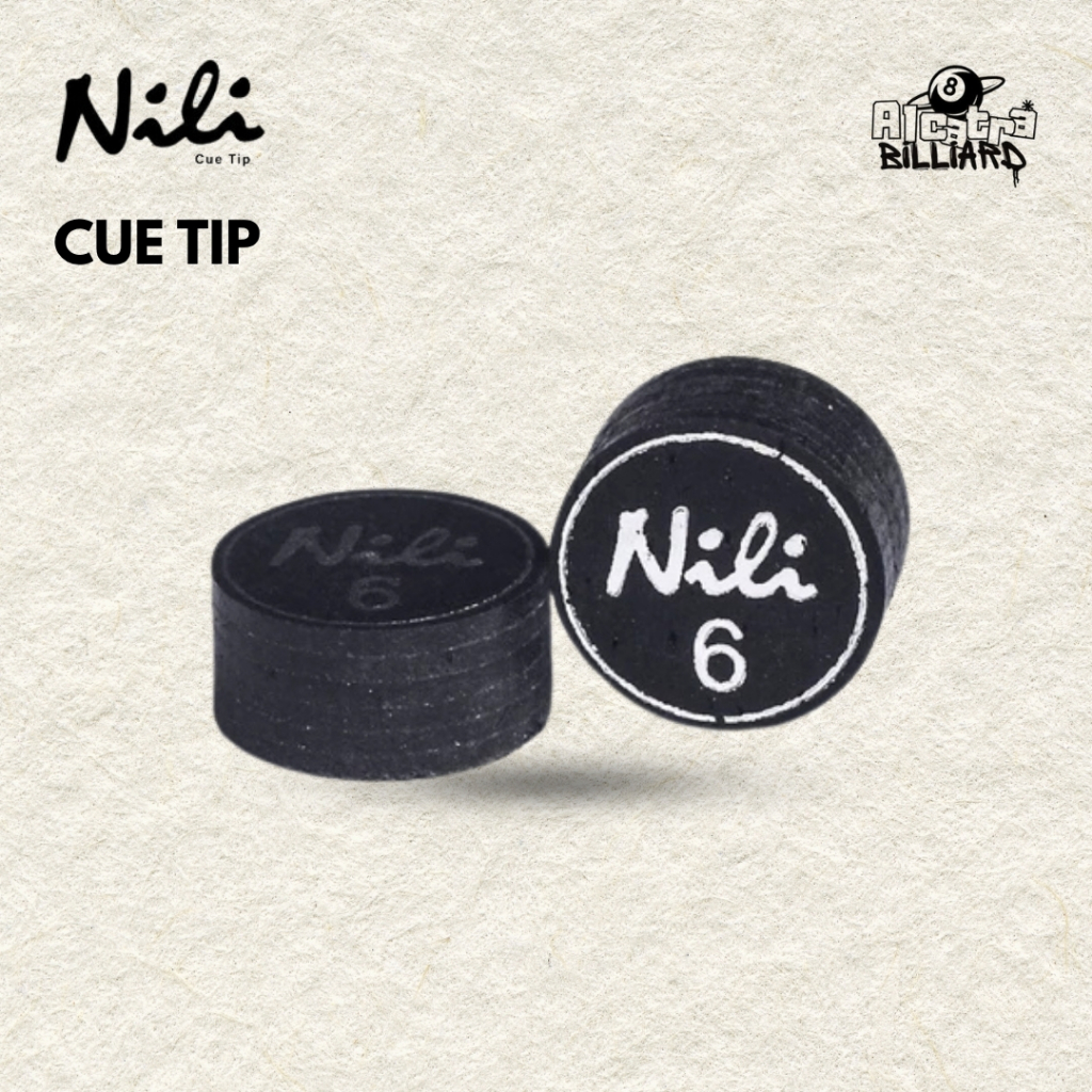 Nili Cue Tip Master Tip Billiard Nili Black - 14 mm Medium Laminated