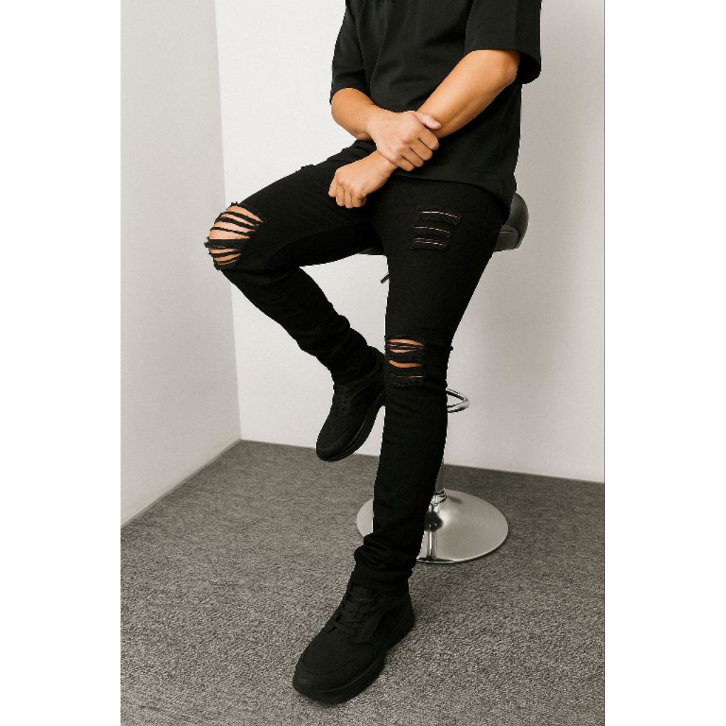 Celana jeans Ripped Starboy / Celana Starboy Sobek Korean style