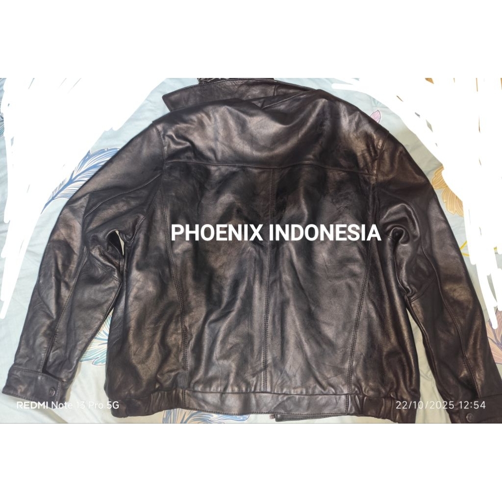 Jaket BOMBER kulit domba Merk ANDREW MARC hitam XXXL
