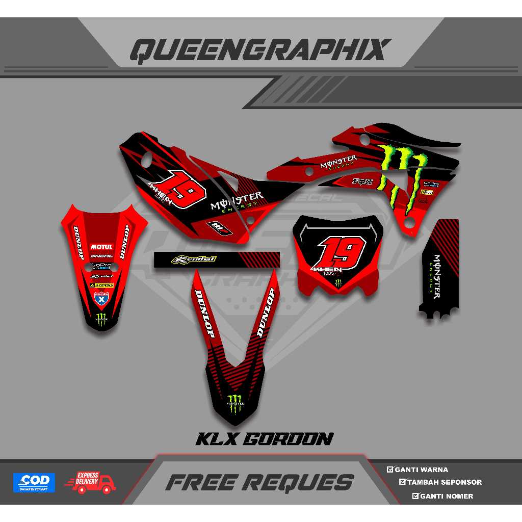 DECAL KLX GORDON GTX KLX GORDON BISA CUSTOM DESAIGN NAMA, NONOR, SPONSOR, WARNA (22)