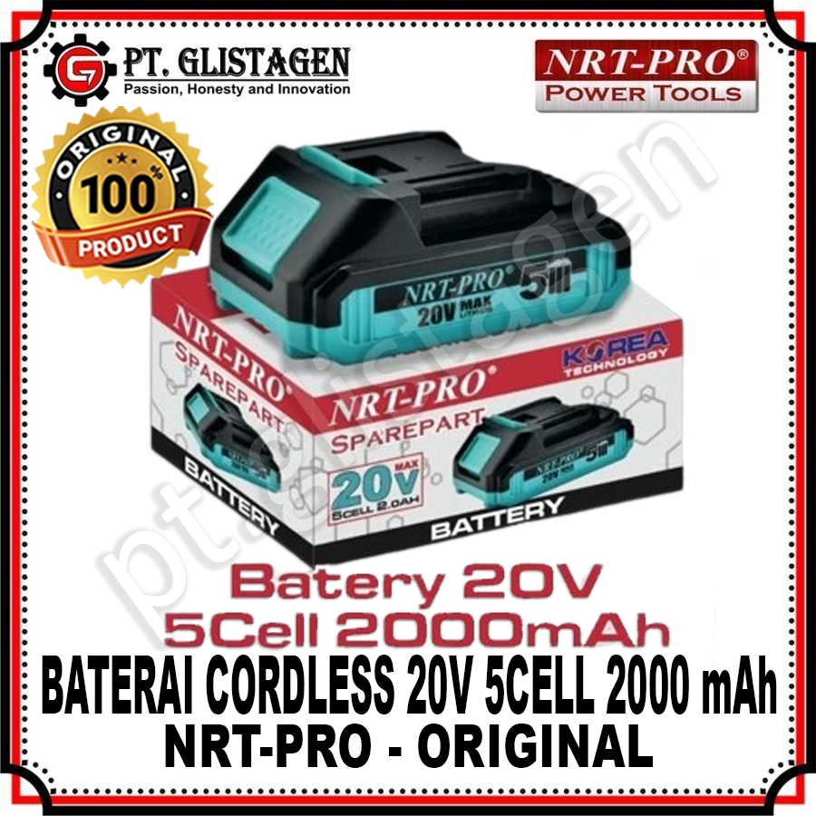 NRT-PRO Baterai Mesin Bor Cordless Drill 5CELL 20V 5 Cell 20v LithiumIon NRT-PRO ( ORIGINAL )