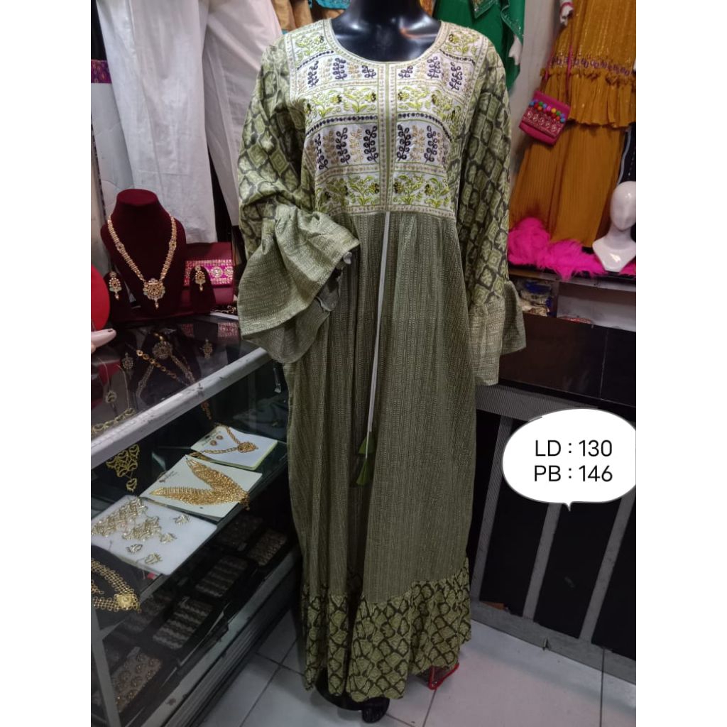 Termurah BIG SIZE JUMBO Gamis India Long Kurti Anarkali Baju Muslim Pakistan Katun Lebaran Ramadhan 