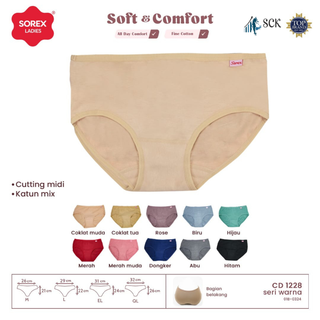 Celana Dalam Wanita SOREX 1228 - 1227 - 1229 Katun Lembut  / Pakaian Dalam Cewek - sckmenwear GROSIR