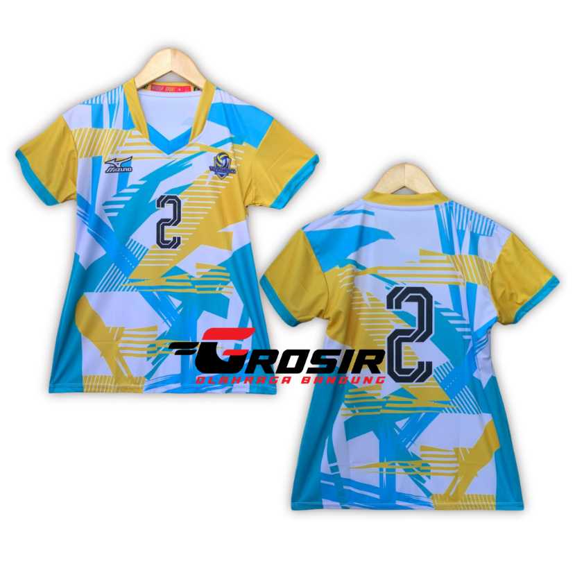 Jersey Voli Cewek Atasan Fullprint Kaos Voli Wanita