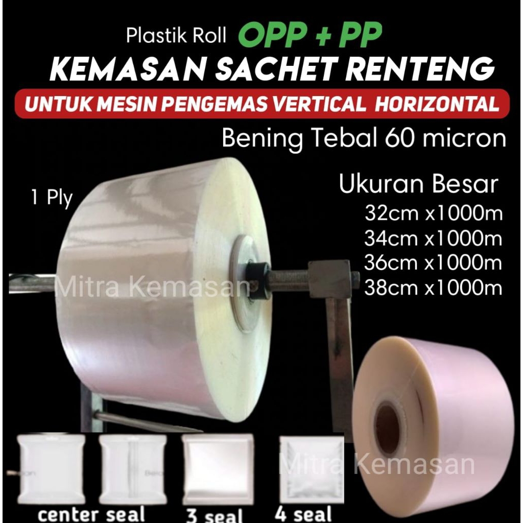 Plastik Roll Opp Pp Bening Polos Plastik Kemasan Sachet Bag Renteng Renceng Plastik Bungkus Snack