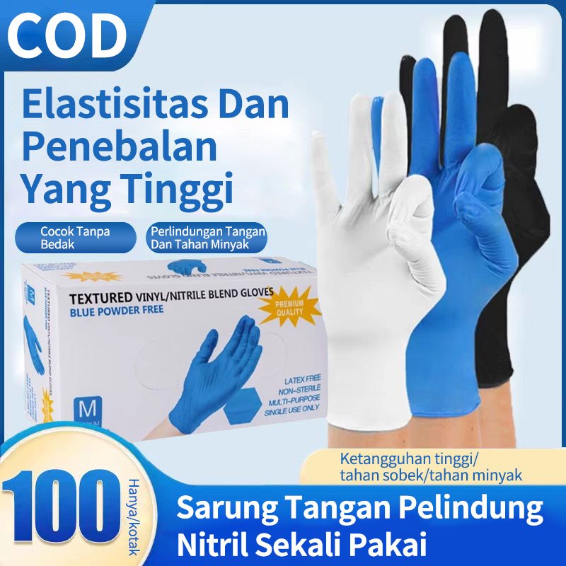 100pcs sarung tangan lateks / Sarung Tangan Nitril Karet Latex / Sarung Tangan Karet | Sarung Tangan