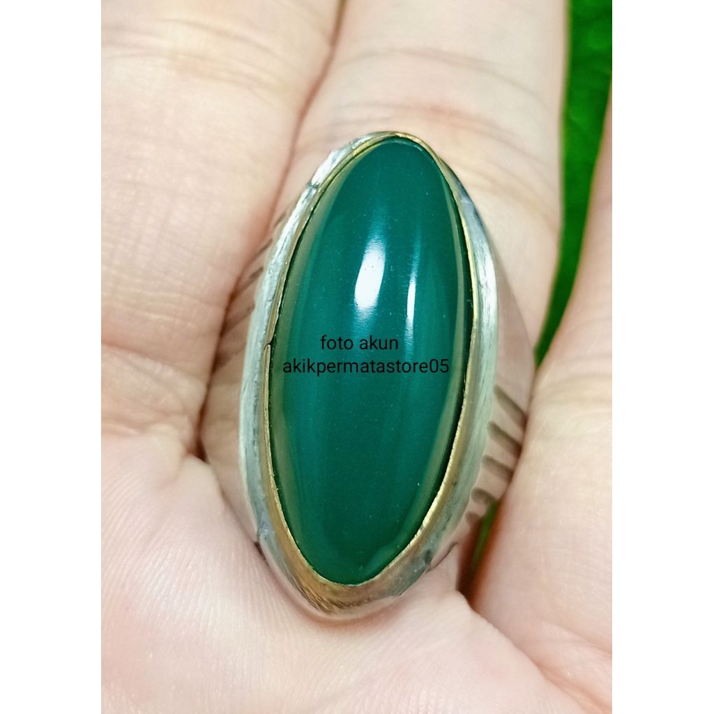 CINCIN BATU AKIK HEJO GARUT ASLI NATURAL MODEL CUTTING PANDAN