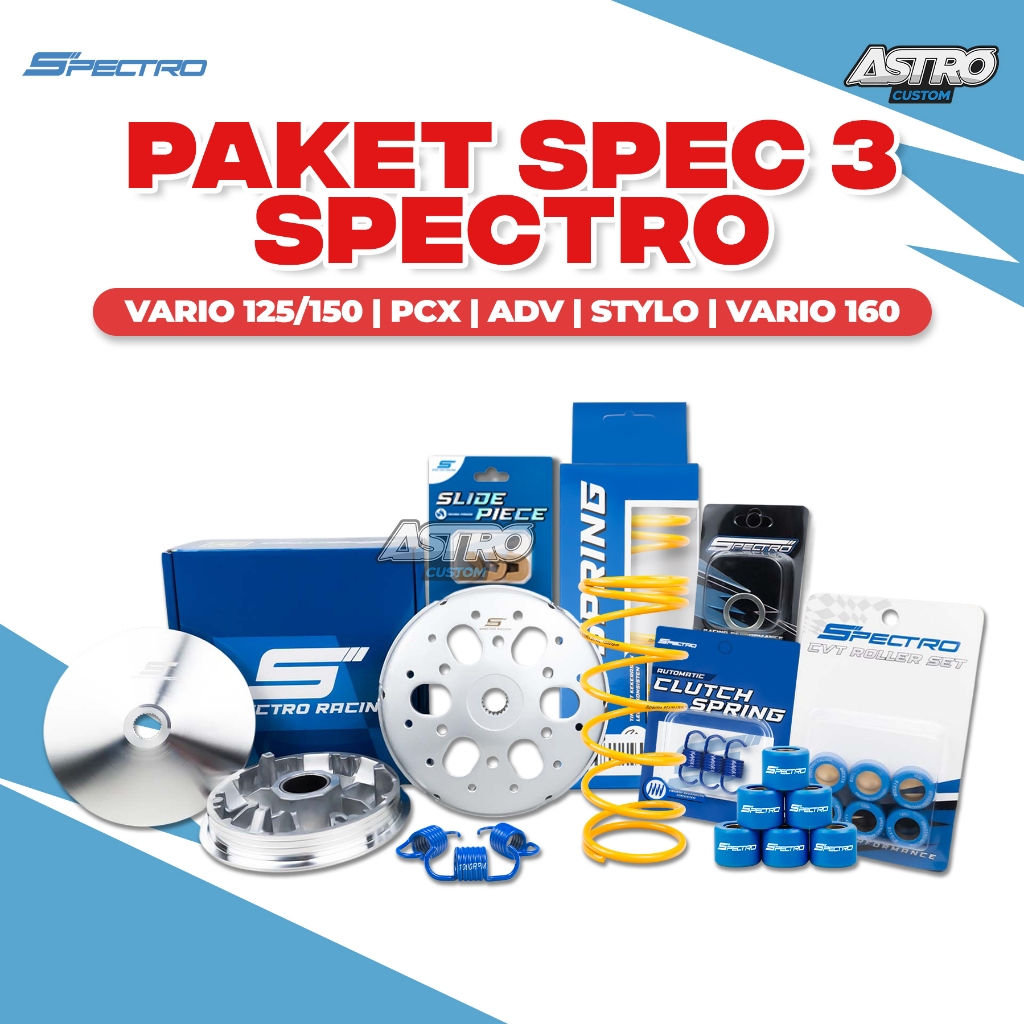 Spectro Paket Upgrade CVT Spec 3 Vario 125 150 160 PCX 150 Stylo Roler Per Ring Pulley Mangkok Ganda