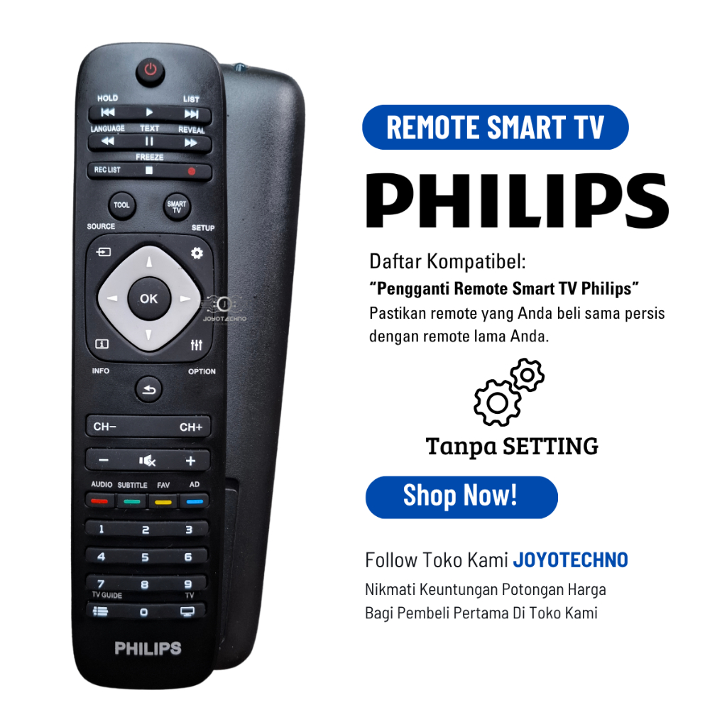 Philips Remote Smart TV LED 50PUT6002S / Remot Pengganti Android TV Philips