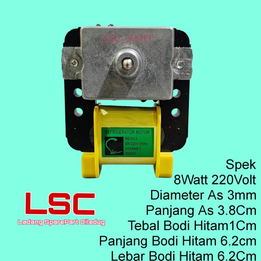 Motor Fan Kulkas Samsung as 3mm Kipas Lemari Es 3 mm 8Watt AC 220VOLT