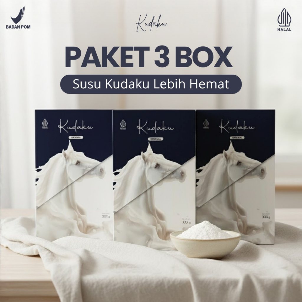 Kudaku - Susu Kuda Liar Sumbawa Bubuk 200 Gram 3 Box