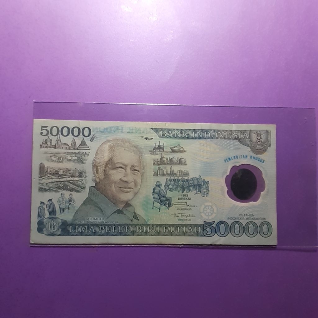 uang kuno 50000 rupiah tahun 1993