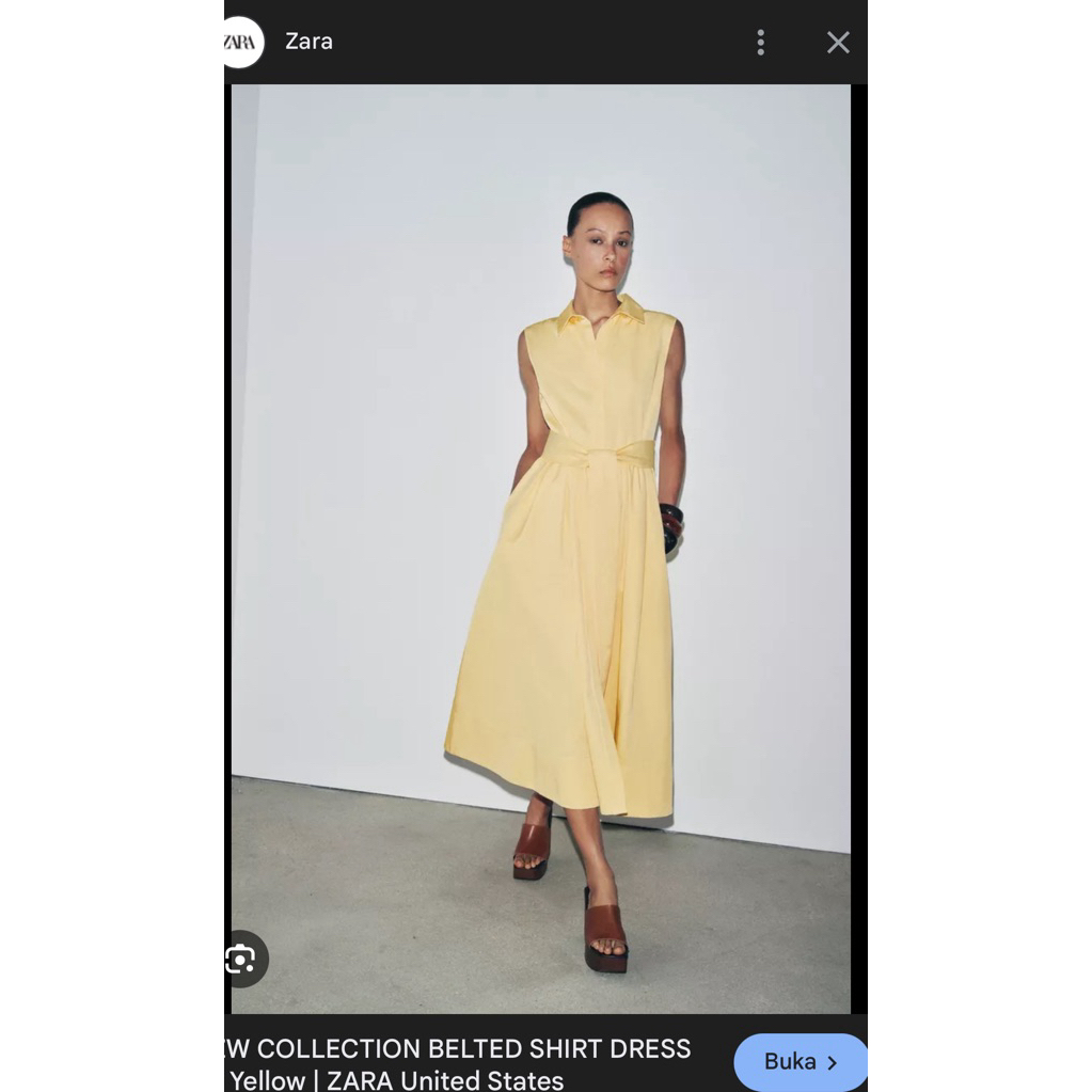 [SALE]Long Dress ZARA Soft Yellow Original ZR