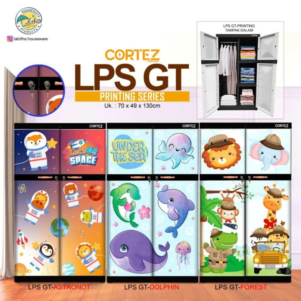 LEMARI PLATIK TABITHA CORTEZ GANTUNG PRINTING KUNCI LPS GT