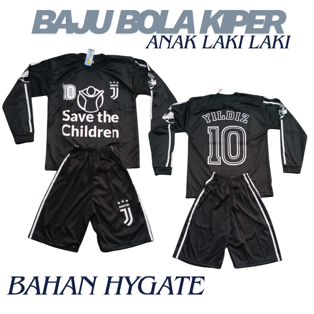 COD/ baju kiper bola anak laki laki/ baju setelan sepakbola kiper lengan panjang hitam