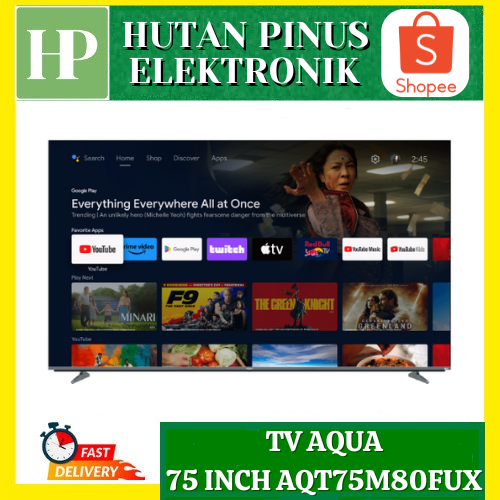 TV AQUA AQT75M80FUX SMART TV 75 INCH UHD 4K MINI LED GOOGLE TV AQT75M80