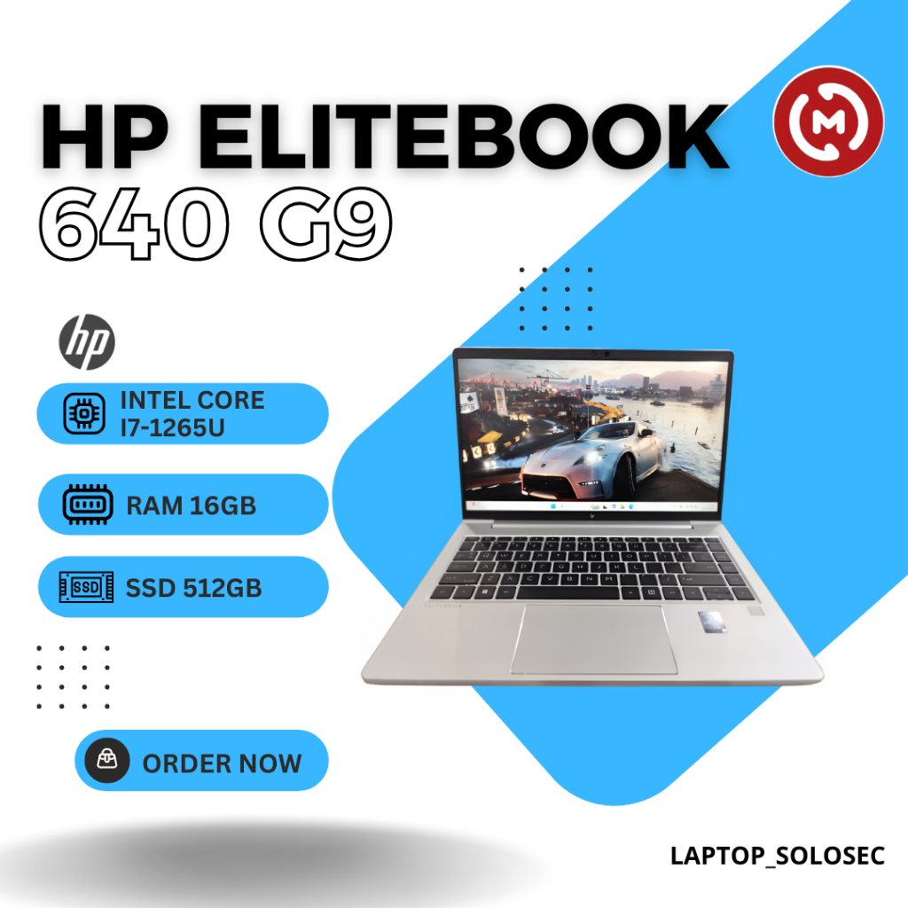 Laptop Bekas HP ELITEBOOK 640 G9 Intel Core i7-1265U RAM 16GB SSD 512GB Touchscreen - Garansi 1 Bula