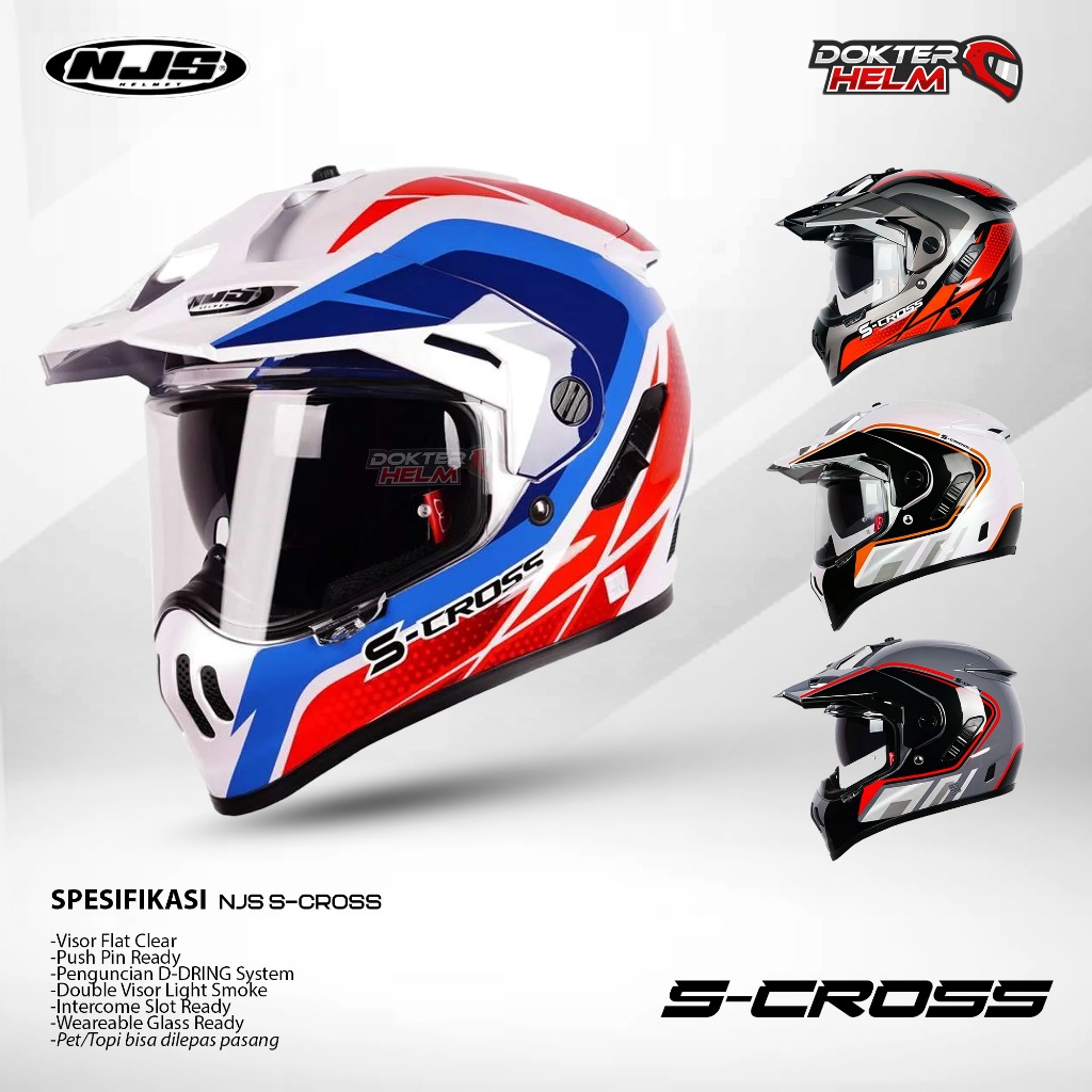 Helm NJS S-CROSS HELM NJS CROSS MOTIF DOUBLE VISOR