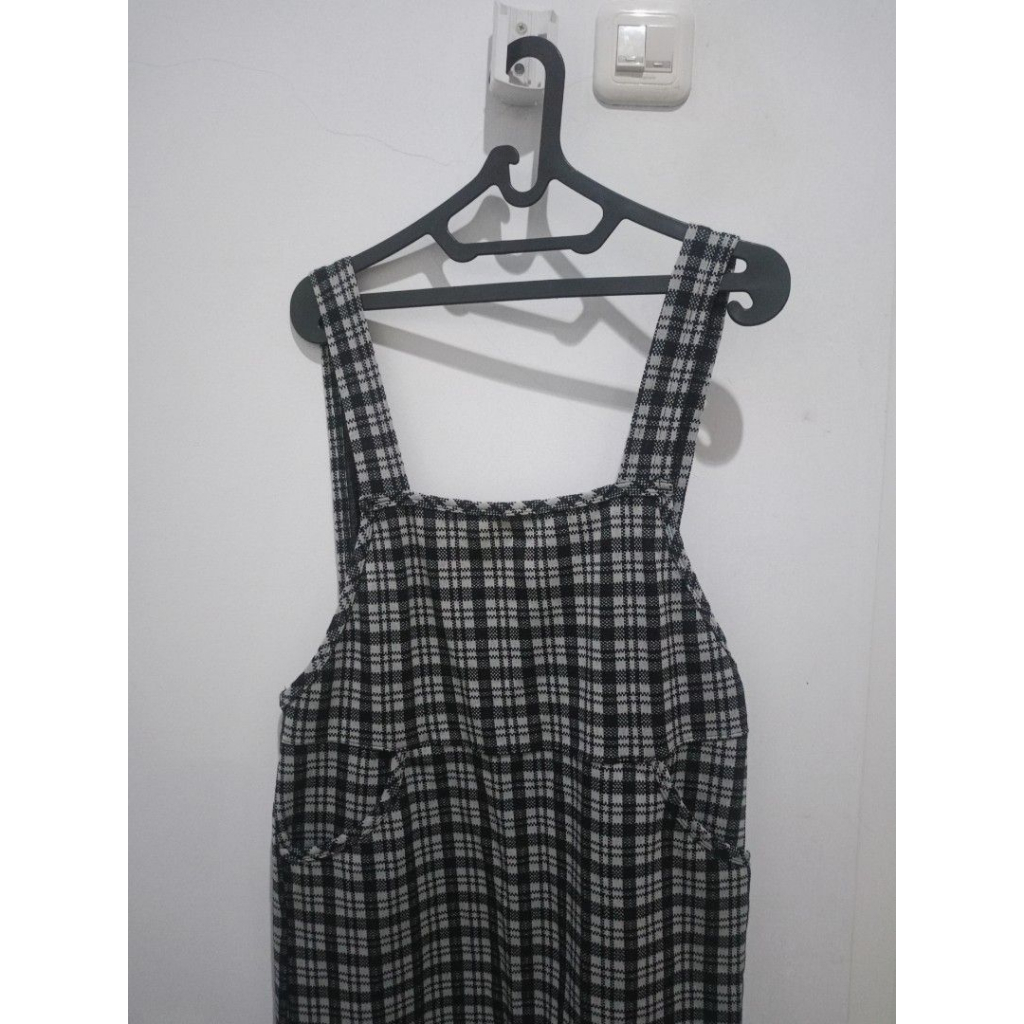 (PRELOVED) tartan jumpsuit dress