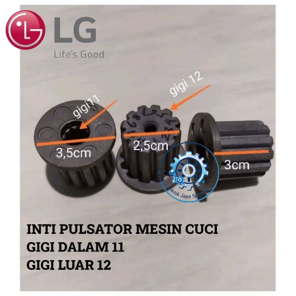 INTI PULSATOR GEAR PULSATOR MESIN CUCI LG GIGI 11 - GIGI LUAR 12
