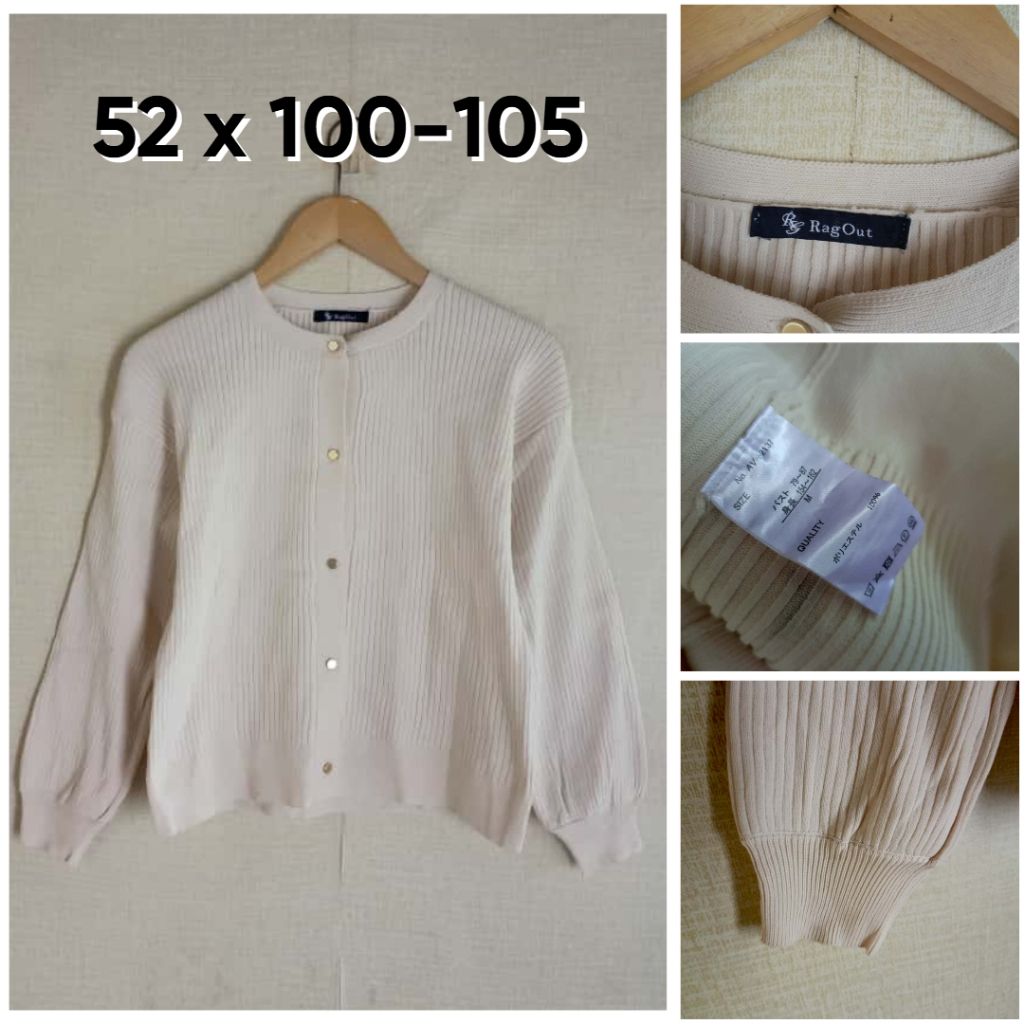 Cardigan Lidi RagOut Coklat Susu Coksu Size M Wanita Knit Bahan Ringan OB684