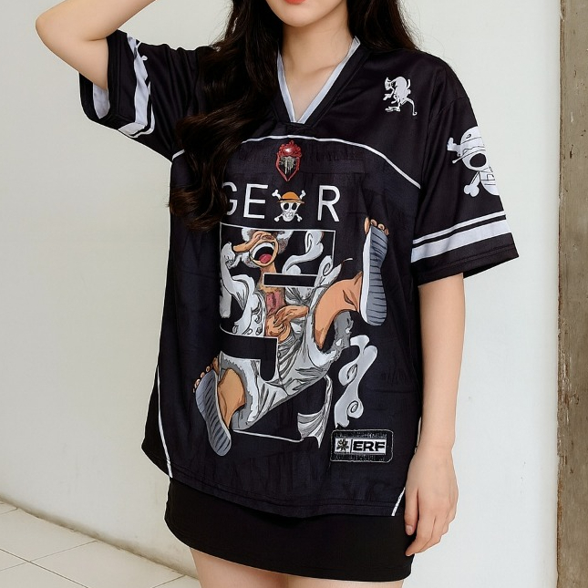 Jersey Unisex LUFFY Baju Jersey Unisex JERSEY 5 LUFFY Streetwear Oversize Number Pr
