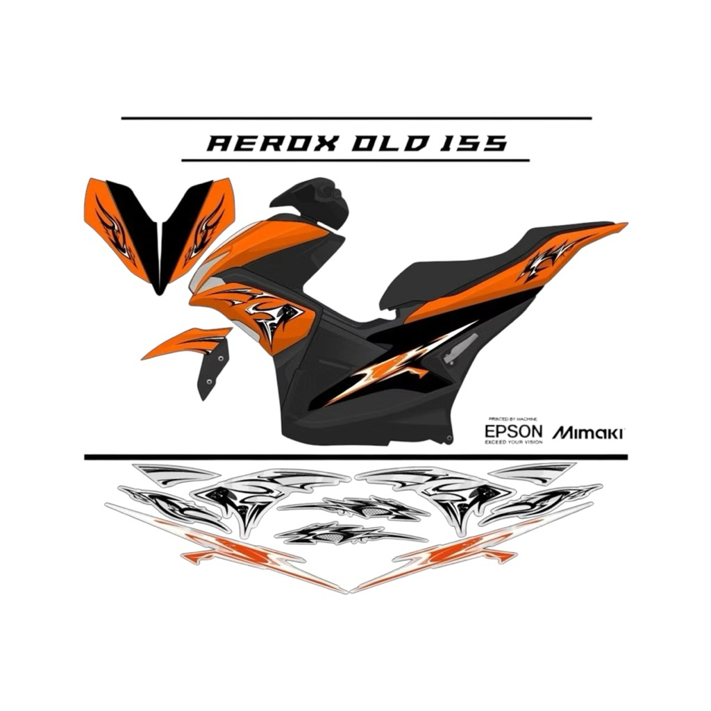 STRIPING STICKER AEROX OLD CONNECTED NVX 155 TRANSPRAN CROME LIVERY TIPEN