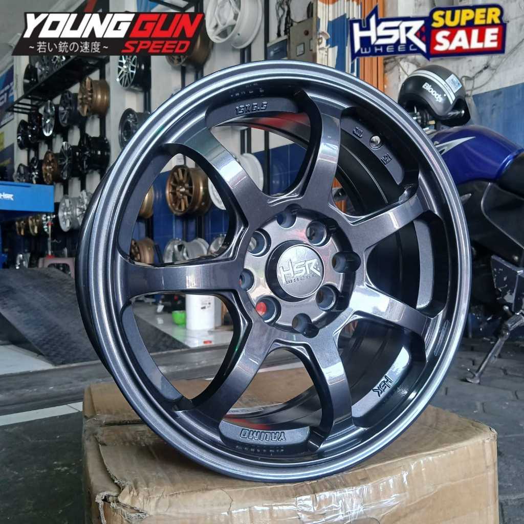 velg mobil racing palang 7 ring 15 hsr yalimo lubang baut 4 buat mobil brio ayla agya avanza dll