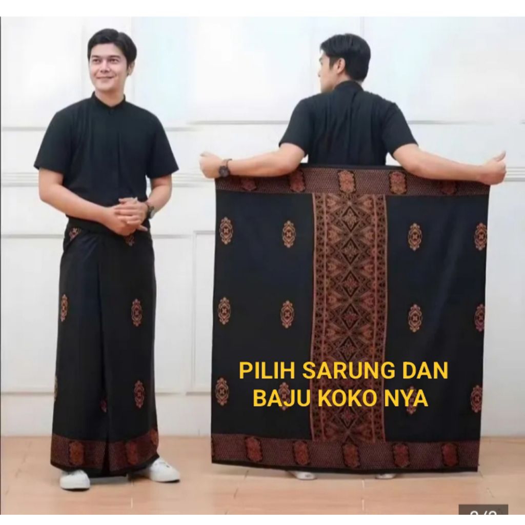 SET SARUNG DAN BAJU KOKO BORDIR LAYANG DEWASA