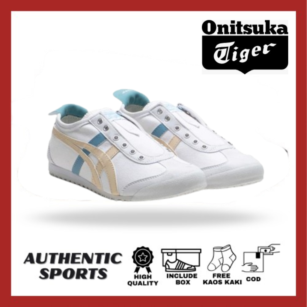 ONITSUKA TIGER - Onitsuka Tiger Slip-On Canvas  White Cream Blue