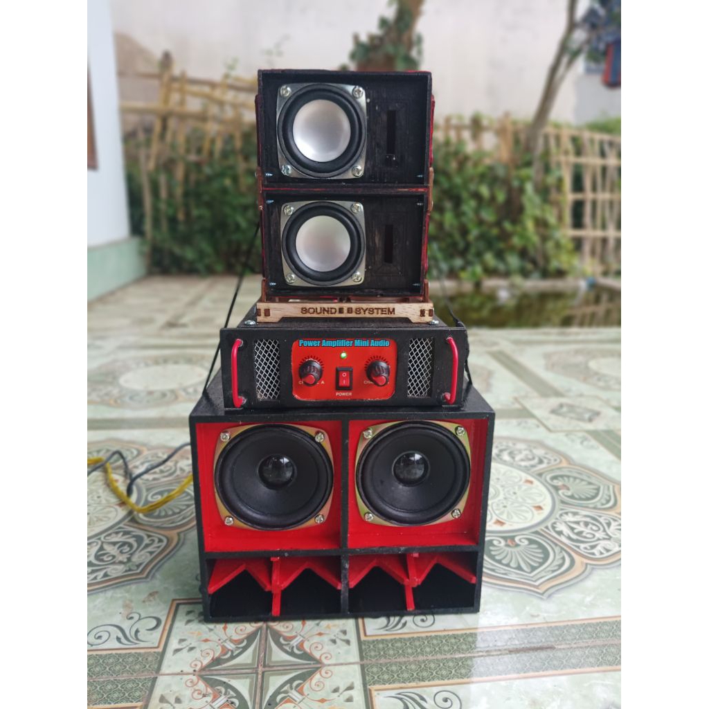 Sound System Miniatur 3 inch sound horeg mini Audio Music Paket Lengkap Fullset Siap Pakai 3 Inch Sa