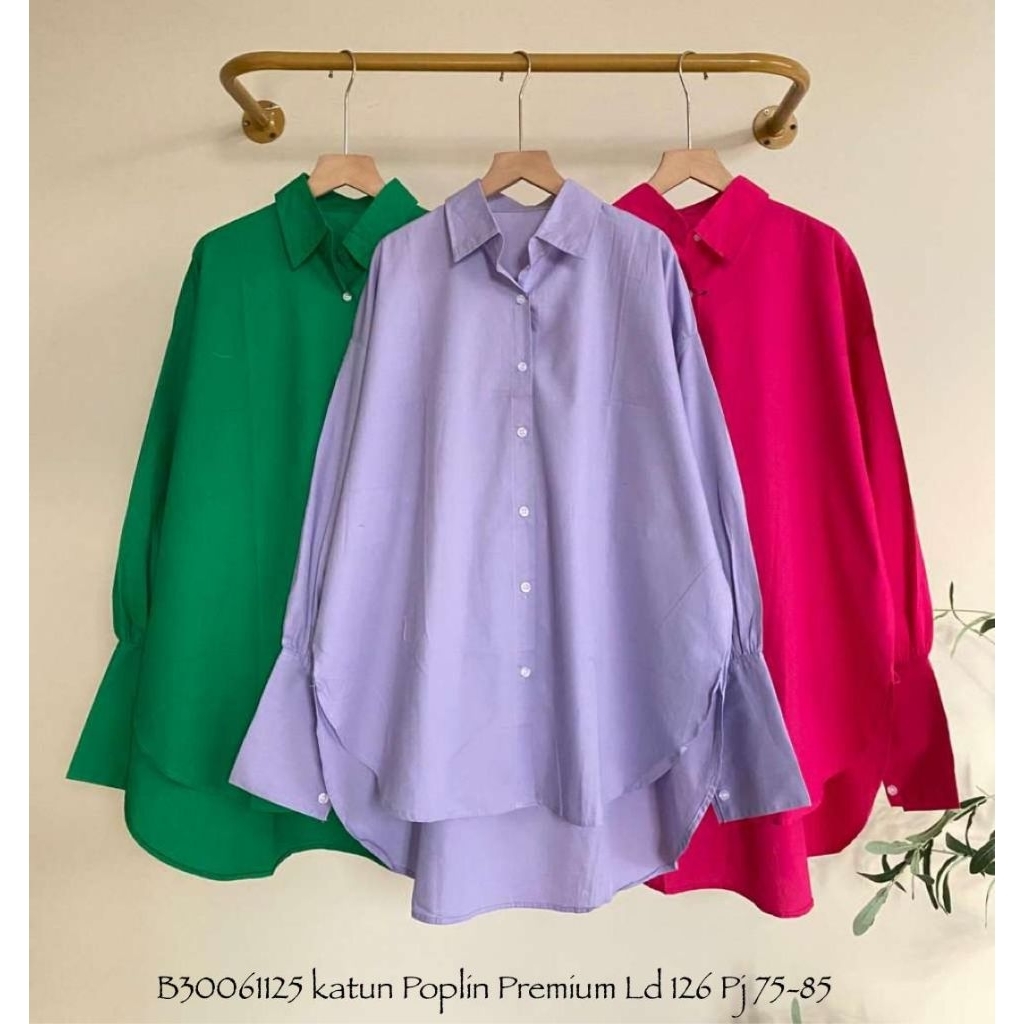 Baju Tunik Merah Putih Jumbo LD 110 Wanita / Fashion Atasan Katun Poplin Cewek Terbaru / Busana Agus