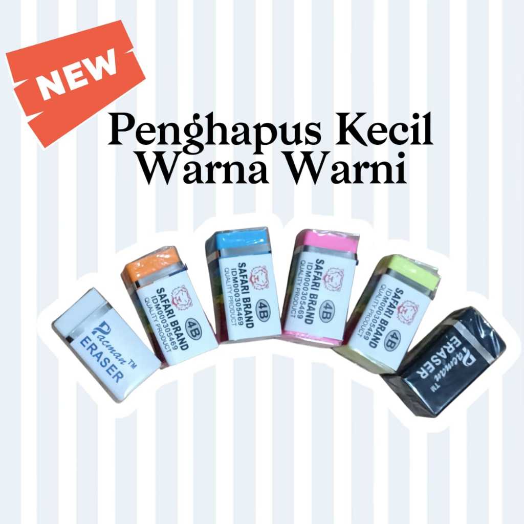 PENGHAPUS PENSIL MURAH/PENGHAPUS PENSIL KECIL/PENGHAPUS WARNA WARNI
