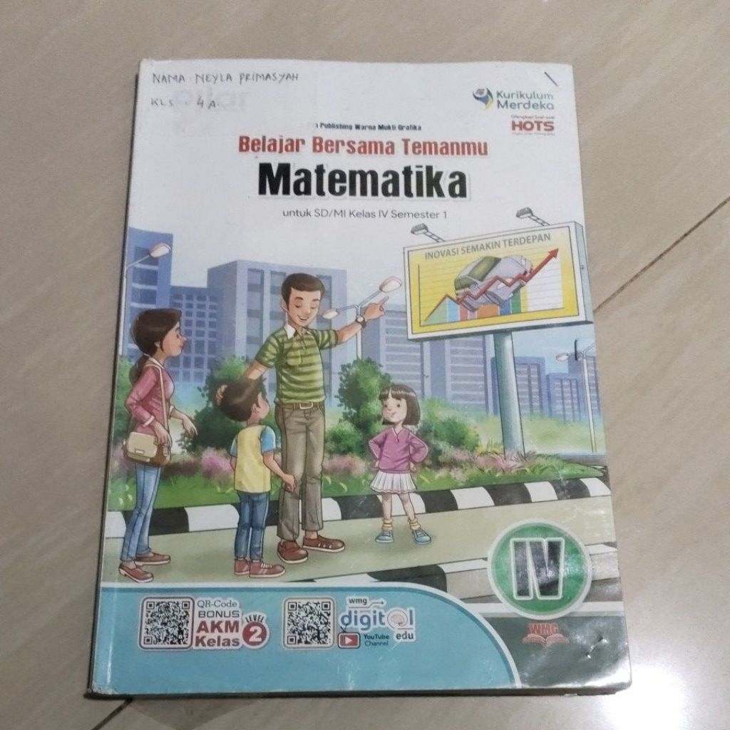 BUKU ORI BUKU PILAR BELAJAR BERSAMA TEMANMU MATEMATIKA SD KELAS IV/4 SEMESTER 1 PENERBIT PT WARNA MU