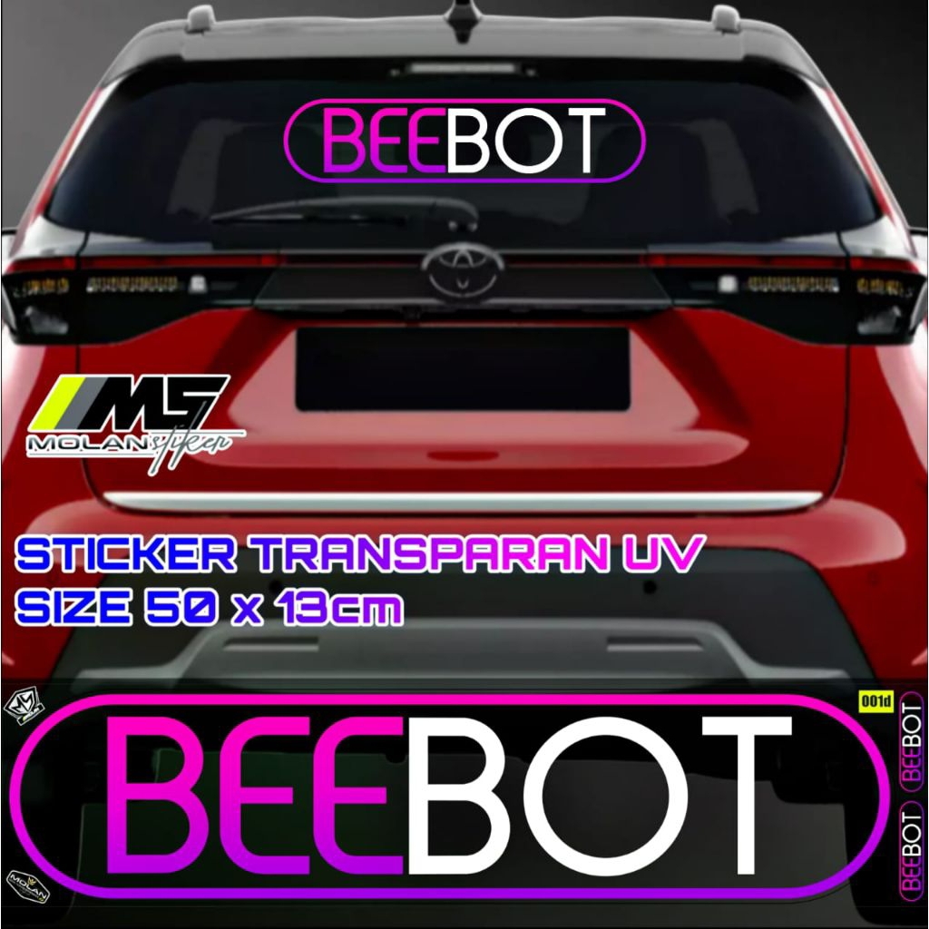 Sticker Transparan Uv Kaca Mobil BEEBOT 50x13 Sticker Kaca Depan Belakang Universal Semua Mobil Truc