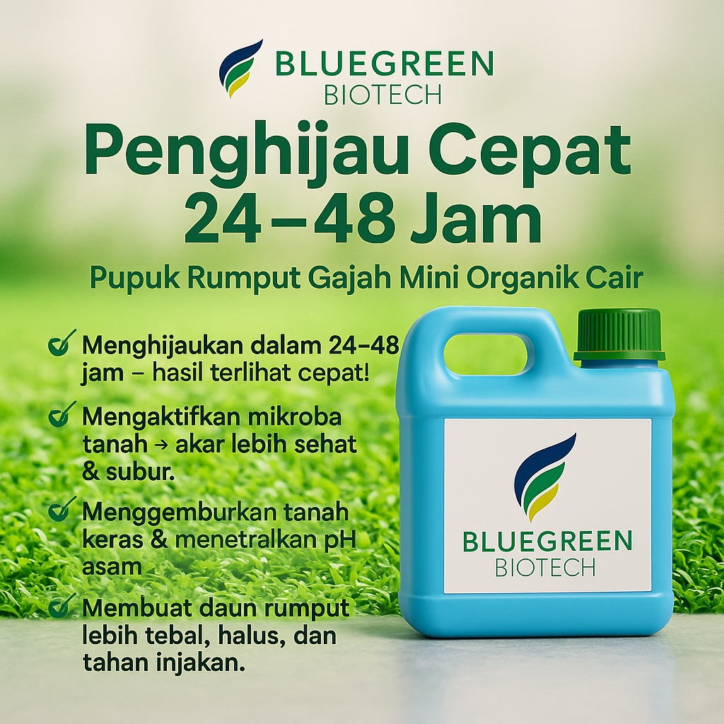 Pupuk Cair Organik Penyubur Rumput Gajah Mini 1 Liter Hijau Subur