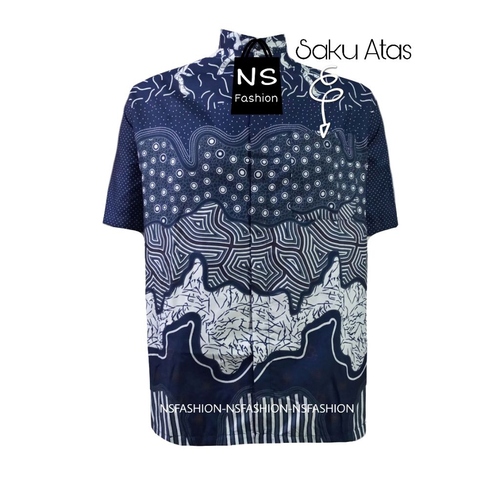 Baju Koko Pria Muslim XXL Lengan Pendek Katun Batik Reguler Fit