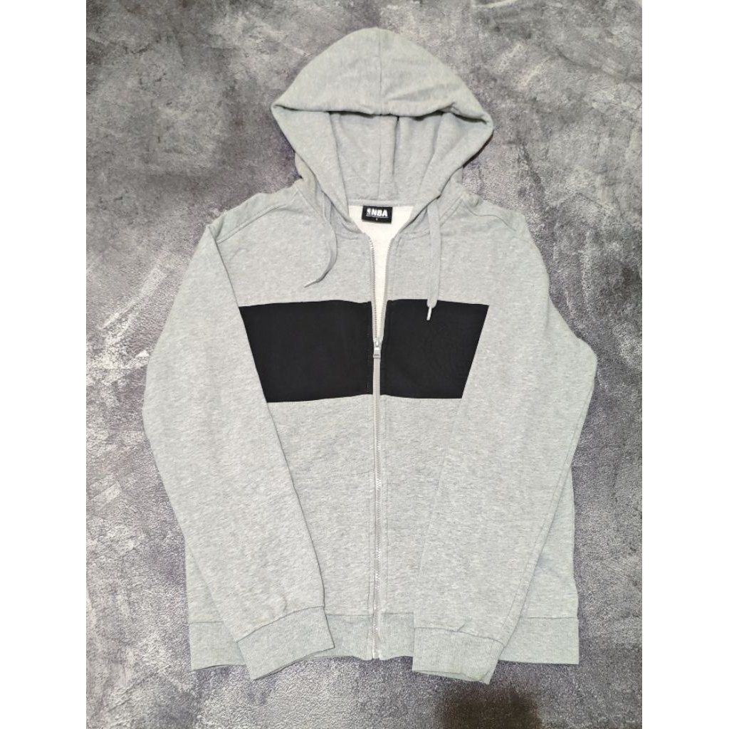 HOODIE ZIPPER NBA WARNA ABU-ABU ORIGINAL BRAND